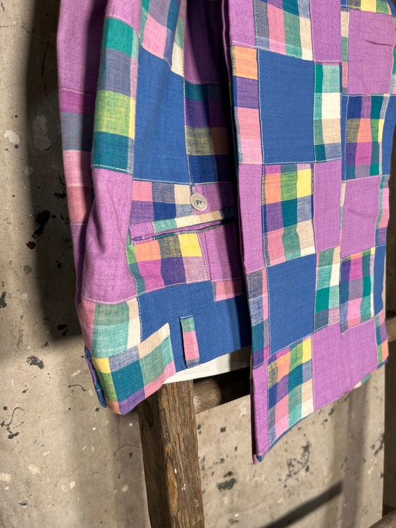 Patchwork 1960s Madras Plaid Trousers - image 3