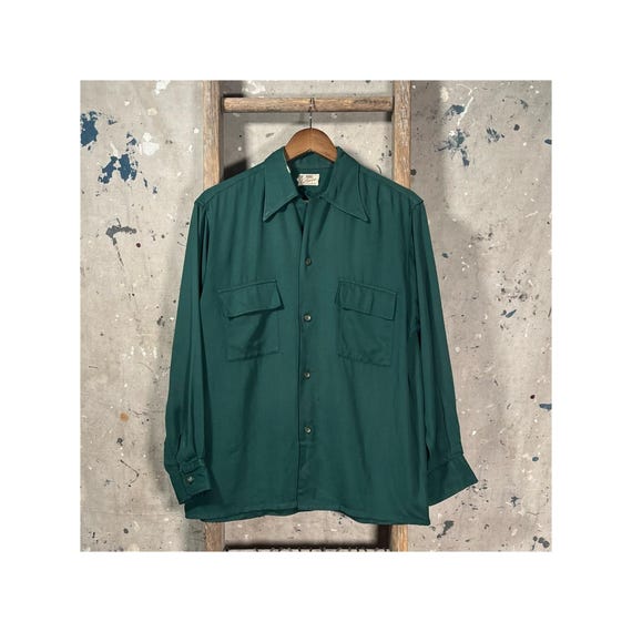 1940s Rayon Loop Collar Shirt by Elbeco