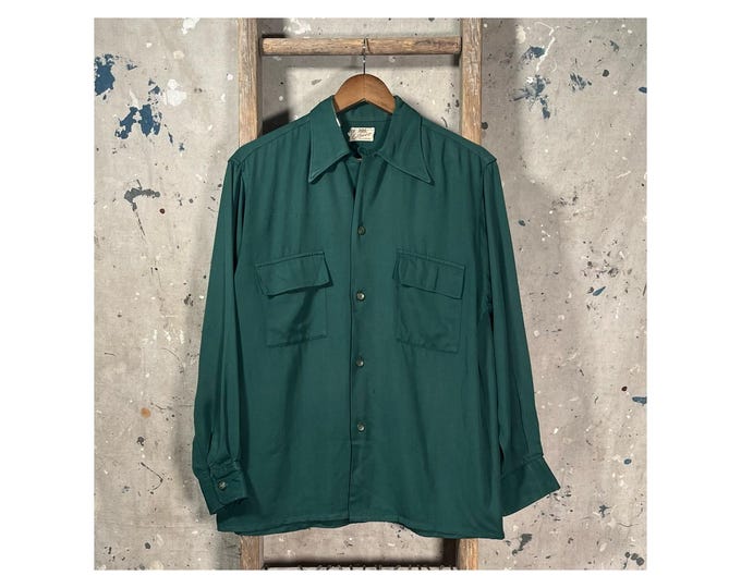 1940s Rayon Loop Collar Shirt by Elbeco