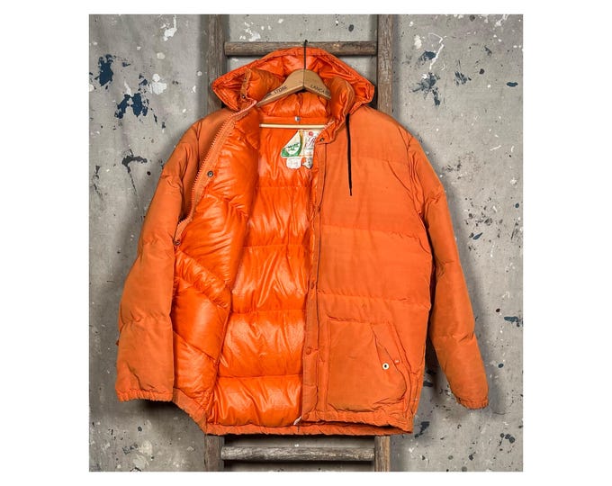 Orange '70s Woods Goose Down Jacket