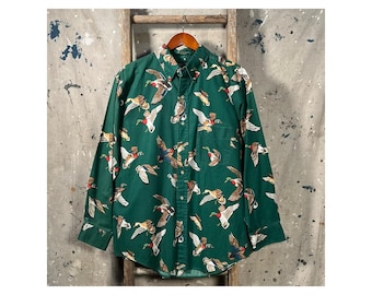 1980s Duck Print Shirt Made in USA