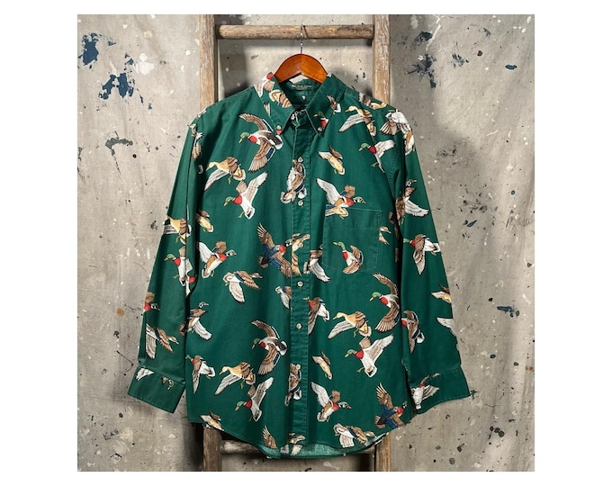 1980s Duck Print Shirt Made in USA