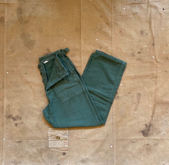 60s Army Trousers 28 Waist OG 107