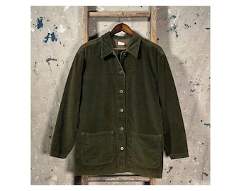 Green Corduroy '90s ESPRIT 2 Pocket Coat USA