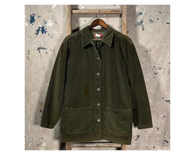 Green Corduroy '90s ESPRIT 2 Pocket Coat USA