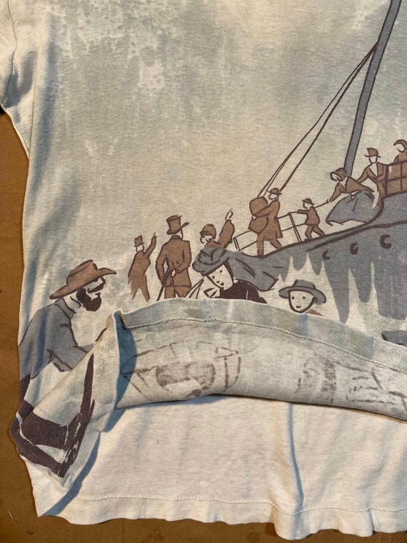 1960s Art T-shirt Ship Scene - image 8