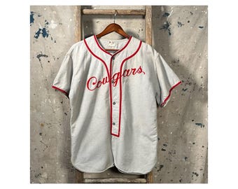 Cougars 1950s Chainstitched Baseball Jersey *Deadstock