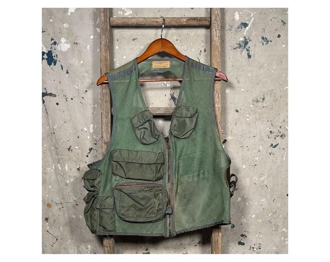 70's Survival Vest USAF Mesh Sage Green