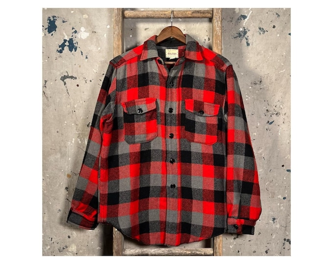 Red Melton 1960s / 70s Melton Winterland Wool Shirt