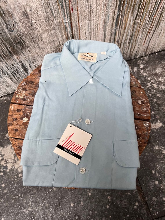 Buy NOS 1940s Rayon Loop Collar Shirt by Arrow Gabanaro Online in 
