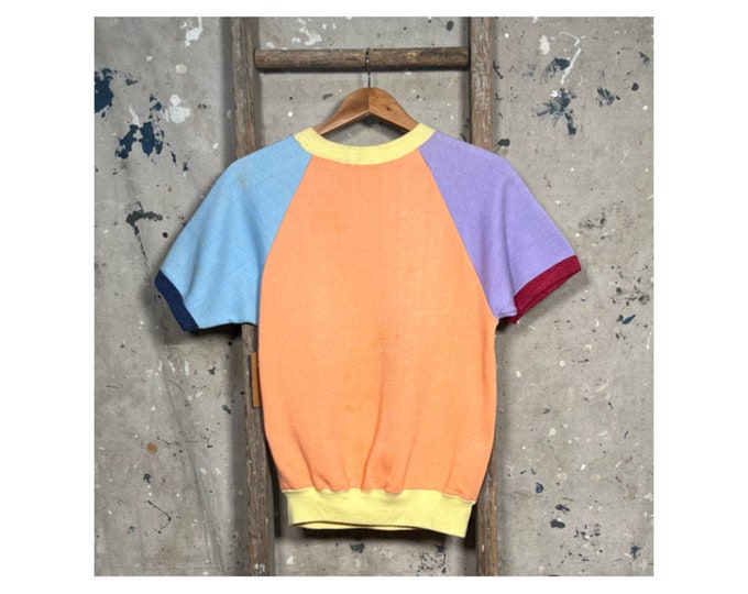 1960s Color Block Sweatshirt 6-ToneNOS