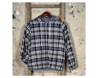 Reversible 1960s Plaid / Chambray Jacket