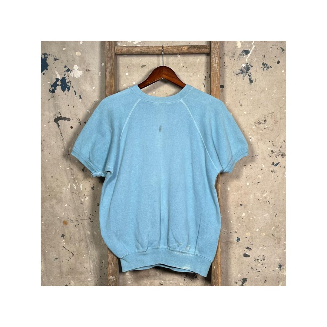 Distressed '60s Sweatshirt Short Sleeve - Etsy Israel