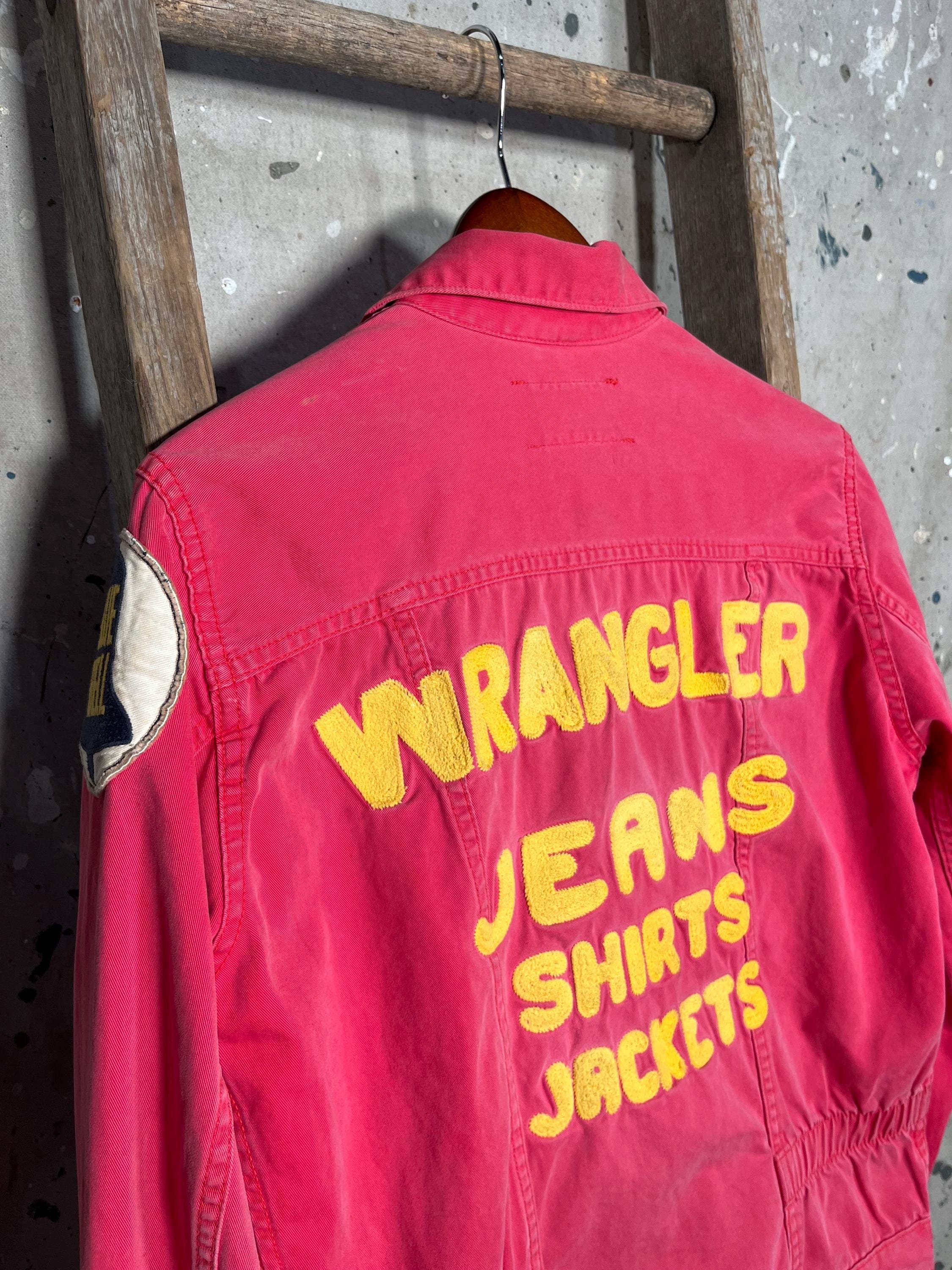 60s vintage us army denim pullover ピンク Rodeo Wrangler Blue Bell 24MJZ Red Denim Jacket - Etsy