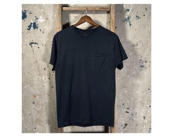 Faded Black Pocket Tee Distressed