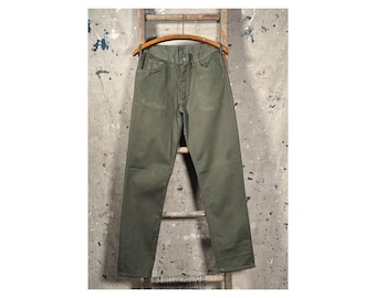 1960s 5 Pocket Jeans Olive Green Deadstock