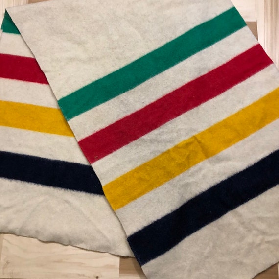 Hudson Bay Blanket 4 Point Stripe Blanket 100 Wool Etsy
