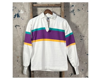 1980s Lands End Rugby Stripe Made in USA