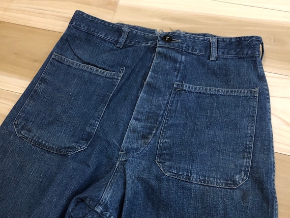 1940s USN Dungarees WWII Denim Trousers Stencil 28 Waist - Etsy
