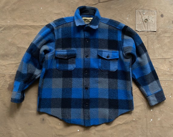 Melton Wool Shirt Jacket Plaid