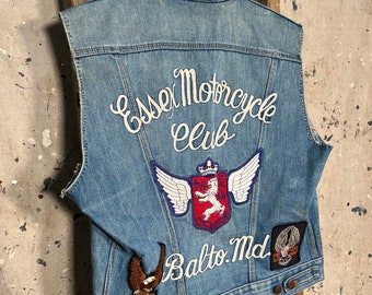 ビンテージ バイカー ベスト ジージャン MC デニムジャケット Amazon | [VIIBOY] デニムベスト バイク用ベスト ベスト デニム メンズ