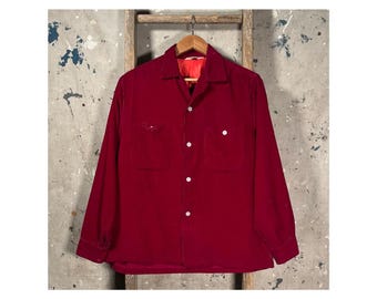 1940s Loop Collar Corduroy Shirt
