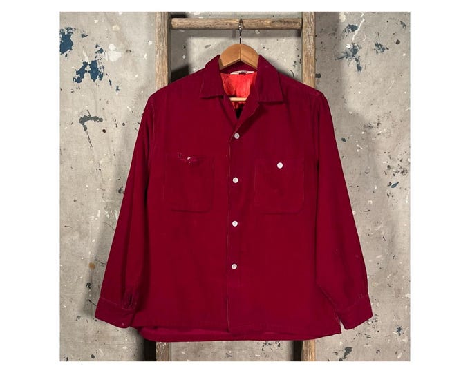 1940s Loop Collar Corduroy Shirt