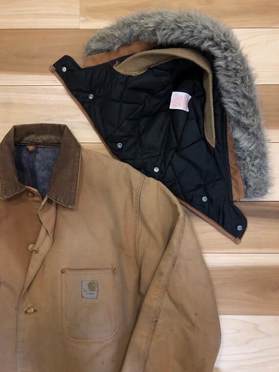 carhartt duck blanket lined chore coat