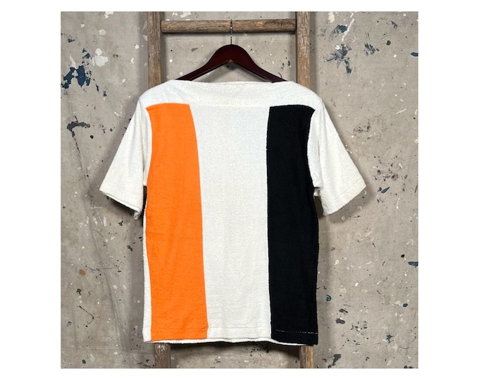 Stripe 1950s Terry Cloth Shirt Color Block
