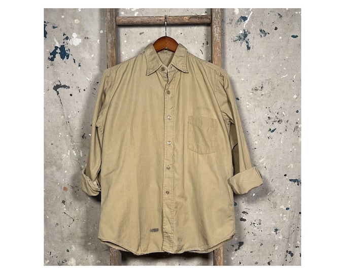 WWII '40s Khaki Shirt One Pocket