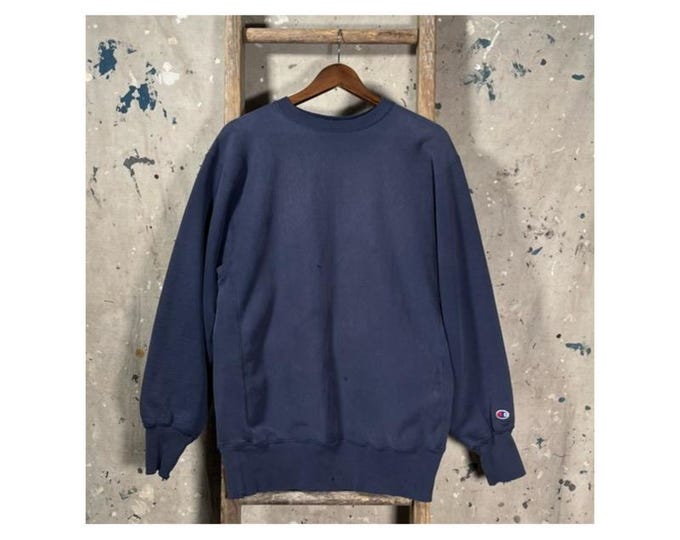 Faded Blue '90s Champion Reverse Weave Crewneck