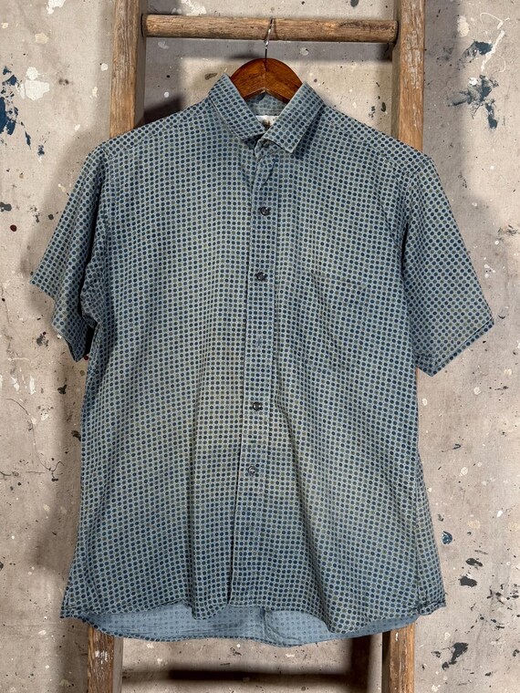 Faded 1960s Patterned Button Down Shirt - image 4