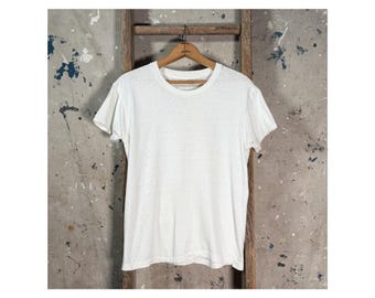 Paper Thin 1960s Fruit Of The Loom  White T-shirt