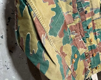 50s 【Belgian Army BrushStroke full-zip】 VTG Old Belgian Brushstroke Pants XL Parachutist Special