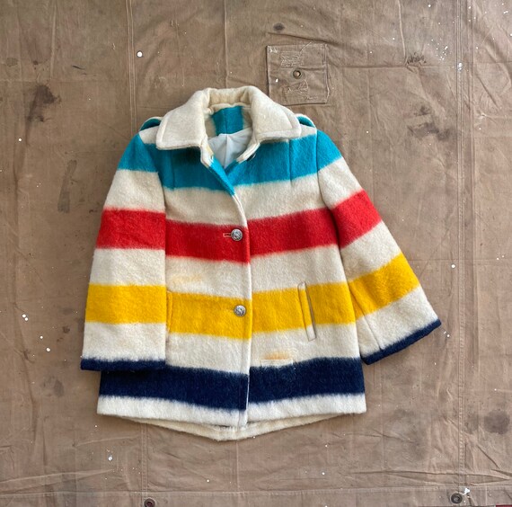 50s Hudson Bay Coat Point Blanket All Wool w/ Hood