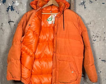 Orange '70s Woods Goose Down Jacket - Etsy
