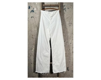 1940s White Trousers USN Stencil Sailor Pants
