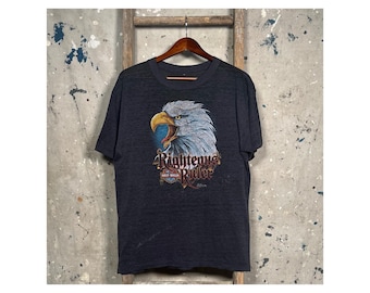 1980s Harley Davidson 3D Emblem T-shirt Righteous Ruler