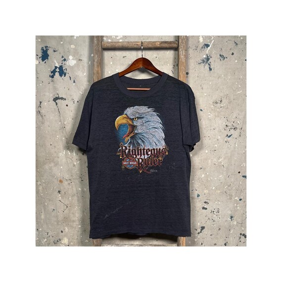 スペシャル 80s 3D EMBLEM ハーレーダビッドソン イーグル Tシャツ Vtg 80s Harley Davidson 3D EMBLEM Eagle Has Landed Motorcycle T