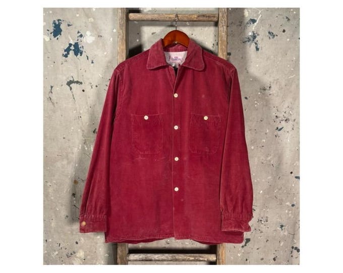 Faded Burgundy 1950s Cordurory Campus Shirt