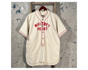 1940s Baseball Uniform Cotton Jersey Felted Lettering