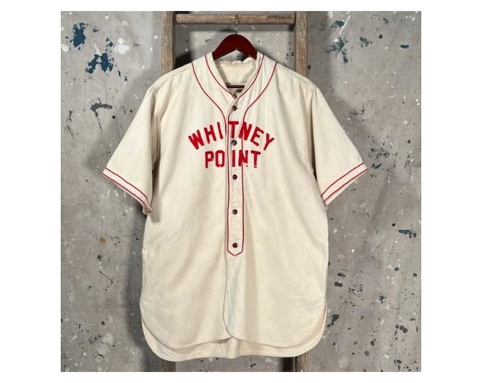 1940s Baseball Uniform Cotton Jersey Felted Lettering
