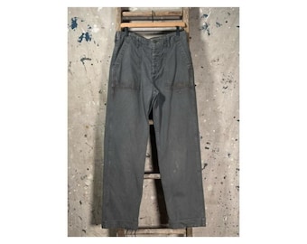 Gray Herringbone Twill Trousers Baker pants