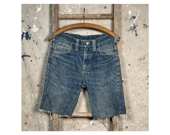 1960s LEE Rider Denim Shorts Cut Off Union Made