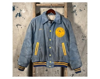 Faded '70s Corduroy Varsity Jacket Embroidered