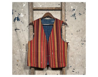 Striped 1960s Big E Levi's Reversible Denim Vest