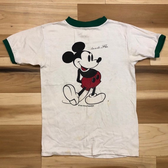 1970s Mickey Mouse Ringer T Shirt Orlando Florida