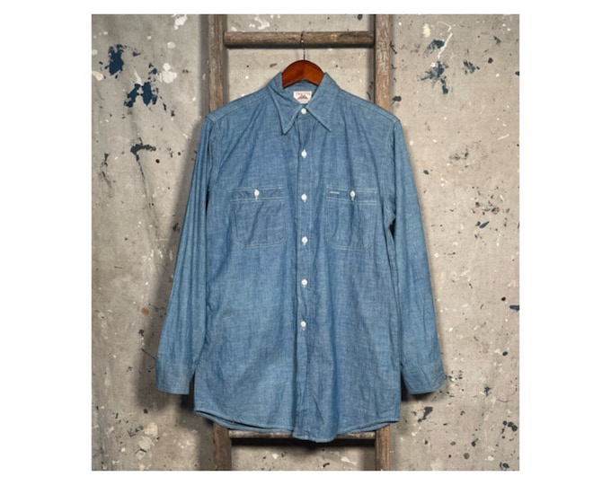 1940s Tractor Chambray Button Up Deadstock