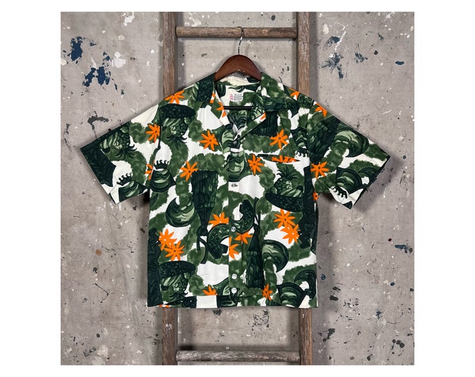 Cropped 1960s Hawaiian Shirt Beachwear