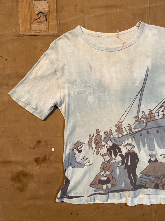 1960s Art T-shirt Ship Scene - image 4